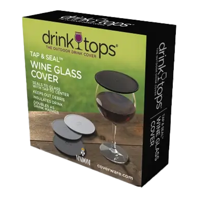 Coverware, Drink Tops Solid Glass Covers Zwart/Wit