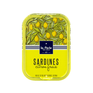 La Perle des Dieux, Sardines Citron Frais -sardines op olijfolie met verse citroen Vindom