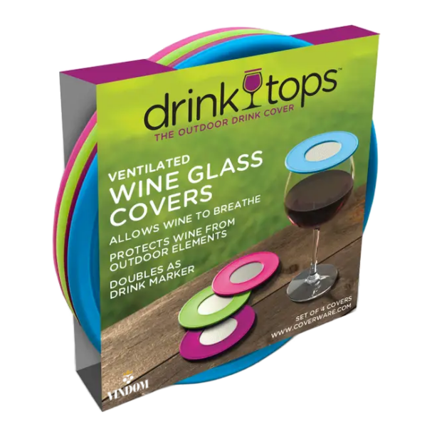 Coverware, Drink Tops, Ventilated Glass Covers, Bright Summer Vindom Wine Boutique Wijn uit Oude & Nieuwe Wereld